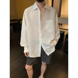 AIDASE  -  Men's Textured Bold Stripe Linen Shirt – Relaxed Fit, Breathable & Lightweight for Casual Sophistication M-3XL aidase-shop