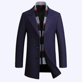 Aidase NEW Men Winter Warm Fashion Trench Wool Top Coat Slim Fit Casual Reefer Jackets Solid Breasted Peacoat aidase-shop