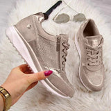 AIDASE  -  Plus Size Casual Sneakers Women's New Style European and American Thick Bottom Old Man Shoes Solid Color Loafers Women's Sh aidase-shop