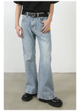 AIDASE  -  Washed To Make Old Loose Micro-flared Jeans, Men's Four Seasons New Fashion Straight Wide-leg Pants, Casual Floor-length Jeans aidase-shop