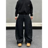 AIDASE  -  Loose Straight Leg Black Knife Edge Men's Jeans American Retro Casual Wide Leg Floor-Length Trousers Spring Summer Fashion aidase-shop