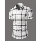 AIDASE  -  Classic Simple Geometric Lines Digital Printing Men's Business Summer Wide Loose Shoulder Short Sleeve aidase-shop