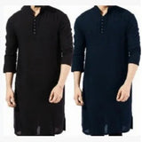 AIDASE  -  Arabic style fashion simple long men's pure color all-matching shirt Muslim robe aidase-shop