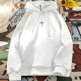AIDASE  -  Men'S High Neck Hooded Sweatshirt Stand High Street Spring And Long Sleeved Handsome Loose Top Hooded Sweat Shirt aidase-shop