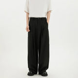 AIDASE  -  Grey Suit Pants Men Oversized Fashion Black Dress Pants Men Korean Loose Wide Leg Pants Mens Office Formal Trousers M-3XL aidase-shop
