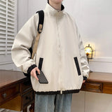 AIDASE  -  Spring Autumn Men Jacket Double-sided Wear Collar Design Version Loose Slim Fashion Trend All-purpose Fabric Breathable Comfort aidase-shop