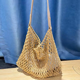 AIDASE  -  Bohemian Beach Bags For Women Luxury Designer Handbag Purses  In Braided Rope Hollow With Inner Pocket Underarm Shoulder aidase-shop