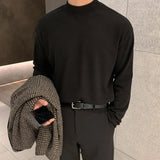 Aidase Winter High Neck T-shirt Men Warm Fashion Solid Color Casual T-shirt Men Korean Loose Cotton T Shirt Men Top Oversize M-2XL aidase-shop