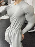 AIDASE  -  New Fitness Training Top Quick Dry Long Sleeve Outdoor Elastic Slim Fit Solid Color Round Neck Comfortable Breathable Shirt aidase-shop