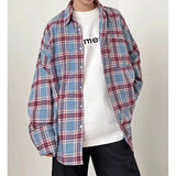 AIDASE  -  American Sle Plaid Long Sve irt Men Women Casual Loose All Match Worn Long Sve Cheered irt Coat Spring Autumn aidase-shop
