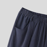 AIDASE  -  Men Striped Pants Loose Elastic Waist Joggers Casual Trousers Men Streetwear Baggy Fashion Leisure Male Long Pants aidase-shop
