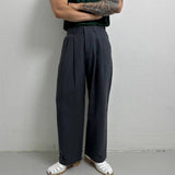 AIDASE  -  New Men's Cotton Linen Workwear Trousers Draped Wide Leg Pants Light Luxury Leisure Solid Straight Trousers Premium Sweatpants aidase-shop