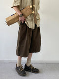 AIDASE  -  Neutral Sle Coffee Brown Casual Seven-Foot Pants for Men And Women Summer Leisure Loose-Fit Low-Waist Teenager Faion aidase-shop