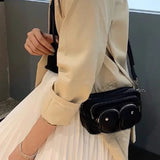 AIDASE  -  Fashion Stylish Black Crossbody PU Leather Purse Mini Luxury Bags Designer Clutches for Women  Vintage Chain Pockets Purse aidase-shop