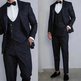 AIDASE  -  Shine Wedding Men Suit Business Wear Tailor-Made Gentleman Tuxedo 3 Pcs Coat Vest Pants Party Singer Groom Suits Size Customized