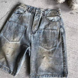AIDASE  -  American Style Male Denim Shorts Vintage Double Pocket Design Summer New Loose Casual Cargo Pants Trendy Menswear 21E6699 aidase-shop