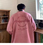 AIDASE  -  American Sle Large Size 300 Pou Suede Heavy Sweatirt Men Loose Oversize round Ne Fce Lined Thiened Jaet aidase-shop