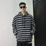 Aidase  Stripe Men's Hooded Sweatshirt Oversize Loose New In Harajuku Fashion Male Hoodie One Piece Sweat Shirt Emo Autumn Cheap Funny