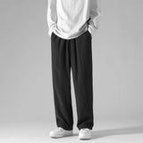 AIDASE  -  Men's Black Ice Silk Wide Leg Pants Thin Man Comfortable Quick Drying Pants Summer Loose Casual Streetwear Loose Trouser Pants aidase-shop