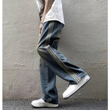 AIDASE  -  Retro Jeans Men's Versatile Loose Trendy Brand Handsome Striped Straight Pants aidase-shop