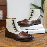 AIDASE  -  Luxury Men Business Chelsea Boots PU Side Zipper Buckle Boots British Retro Gentleman Suede Formal Boots Size 38-46 Men Boots aidase-shop