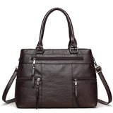 AIDASE  -  Urban Simple Style Large Capacity Soft Leather Handbag Commuter Single Shoulder Crossbody Bag Quality Feel Tote Bag aidase-shop
