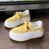 AIDASE  -  Spring New Women's Platform Wedge Sneakers Thick Sole Height Increasing Casual Fashion Versatile Lace up Board Shoes aidase-shop