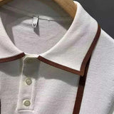 Aidase Fashionable Pockets Patchwork Knit Mens Polo Shirts Summer Daily Casual Breathable Knitting Tops Vintage Men Polo T Shirts