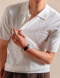 AIDASE  -  Summer Retro Collar Italy Polo Shirt Men Cotton Blend Short Sleeve Lightweight Breathable Casual Half Sleeve Top Knitted Tshirt aidase-shop
