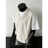 AIDASE  -  Casual American Retro Style Mock Two-Piece Short Sleeve T-Shirt for Men Summer Youth Leisure Sports Top Trendy Cleanfit Shirt aidase-shop