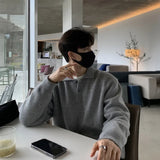 AIDASE  -  Loose Black Knitwear for Men Autumn New Style Japanese Style Loose Size Large Spring Autumn Men's Pullover Sweater aidase-shop