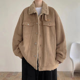 AIDASE  -  Winter New Fashion Men's Turn-down Collar Long Sleeve Casual Trendy Single-breasted Loose Thicken Wool Jackets Male Coats Tops aidase-shop