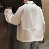 AIDASE  -  Short Long Sleeve Men Woolen Coat Autumn Winter New Korean Style Loose Slimming Jacket Trendy Handsome Menswear 21E7676 aidase-shop