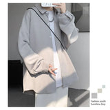 AIDASE  -  Long-sleeved Autumn Winter Men's Velvet Jacket Trendy Loose New Jacquard Shirt aidase-shop