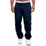 AIDASE  -  Spring Autumn New Fashion Cargo Pants Men Casual Multi Pocket Drawstring Trousers Loose Straight Tube Household All-match Pants aidase-shop