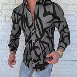 AIDASE  -  Men's Slim Fit Long Sve irt Printed 3D Collar Button up Casual Faion Breathable Comfortable Skin-Friendly Summer shirt aidase-shop