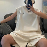 AIDASE  -  Sleeveless Sports Suit Men's Spring and Summer New Loose Trend Korean Couple Vest T-shirt Casual Two-piece Set aidase-shop