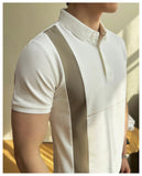 AIDASE  -  New Men's Stretchable Business Casual Polo Shirt, Fashion Slim Fit Short Sleeve T-Shirt, Available in Plus Sizes M-5XL. aidase-shop