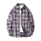AIDASE  -  Lapel Collar Casual Shirt Jacket Retro Plaid Tie-dye Men's Cotton Shirt Coat Long Sleeve Casual Single Breasted 5Colors aidase-shop