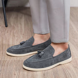 AIDASE  -  Fashion Men's Casual Shoes Suede Leather Men Classic British Style Tassels Loafers Moccasins Mens Outdoor Driving Flats aidase-shop