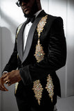 Aidase Wedding Men Suits Tuxedos Modern Applique Shawl Lapel Single Breasted 2 Pieces Blazer Pant Custom Size aidase-shop