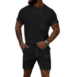 AIDASE  -  European and American Men's Sports Suit Short Sleeved Shorts Two-piece Casual Sports Round Neck Jogging Suit aidase-shop