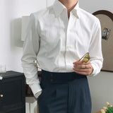 Aidase Italian One-Piece Collar Anti-Wrinkle Slim fit Old Qian Leisure Retro Artistic Yupi Gentleman Fashion Long sleeve Stripe aidase-shop