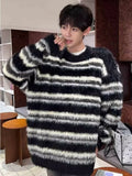 Aidase American Retro Striped Sweater Men Trendy Loose Slouchy High Street Fashion Kintted Harajuku Chic Handsome Warm Autumn Winter aidase-shop