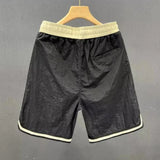 Aidase  Summer Men Trendy Contrast Color Quick Drying Sports Short Pants Male Casual Loose Letter Embroidery Straight Beach Shorts
