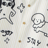 AIDASE  -  Men Shirt Printing Striped Lapel Short Sleeve Summer Male Tops Streetwear Loose 2025 Shirts Fashion Casual Men Clothing aidase-shop