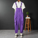 AIDASE  -  Men Joggers Bib Overalls Multi Pockets Cargo Pants Adjustable Suspenders Coveralls Summer Jumpsuits aidase-shop