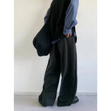 AIDASE  -  Loose Straight Leg Jeans High Waist Wide Leg Casual Trousers Men Women Comfortable Cotton Polyester Blend Spring Autumn aidase-shop