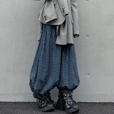 AIDASE  -  Men Plaid Pants Elastic Waist Joggers Loose Casual Wide Leg Trousers Men Streetwear Baggy Fashion Male Long Pants aidase-shop