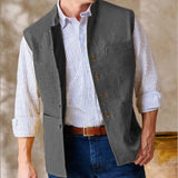 44.59Aidase Men Vests Sleeveless  Stand Up Collar Single Breasted Solid Color Lightweight Cardigan High Quality Male Outerwear chaleco aidase-shop